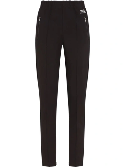 Dolce & Gabbana Full Milano Logo Track Trousers In Black