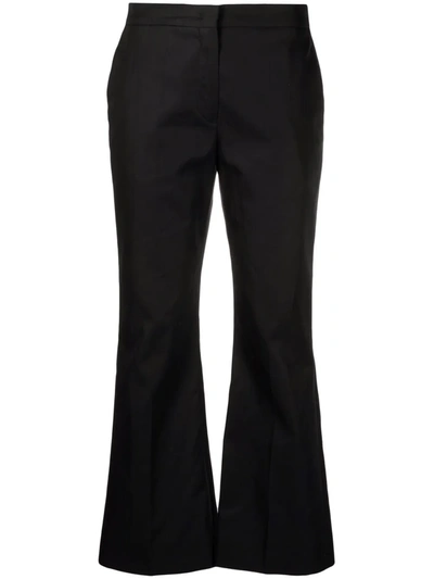 Jil Sander Cropped Press-crease Flared Trousers In Blue
