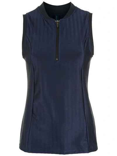 Lygia & Nanny Zip-front Blouse In Blau