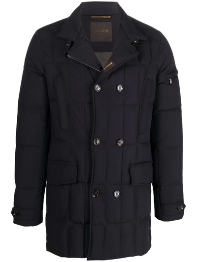 Moorer Double-breasted Padded Jacket In Blue
