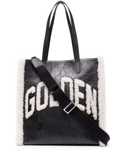 Golden Goose California Faux-shearling Tote Bag In Schwarz