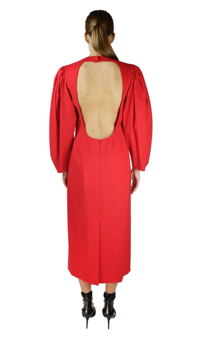 Sara Battaglia Red Longuette Dress