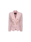 Balmain Double-breasted Jersey Jacket In Rose Pale
