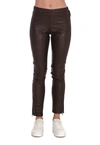 P.a.r.o.s.h Brown Leather Leggings - Atterley In Brown