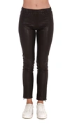P.a.r.o.s.h Brown Leather Leggings - Atterley In Black