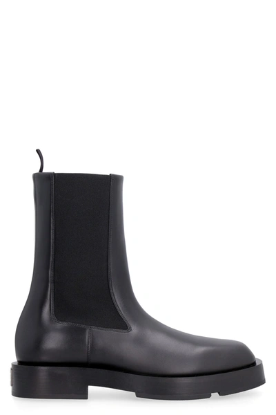 Givenchy Black Leather Chelsea Boots In Black