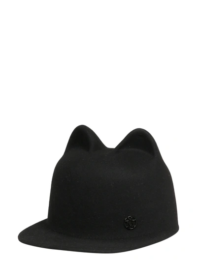 Maison Michel Jamie Wool-felt Hat In 黑色