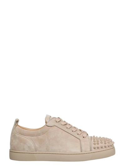 Christian Louboutin Louis Junior Spikes Sneakers In Nude & Neutrals