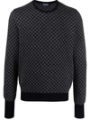 Drumohr Pattern-jacquard Knit Jumper In Fant Blu