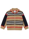 BURBERRY BEIGE CASHMERE AND WOOL BLEND CARDIGAN,8030020K A7026