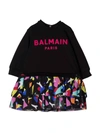 BALMAIN BLACK BABY GIRL DRESS,6P1820J0006 930