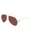 Cartier Ct0155s Sunglasses In Gold Gold Red
