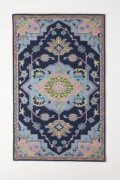 Anthropologie Tufted Caro Rug By  In Blue Size 8 X 10 In Blue