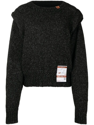 Miharayasuhiro Purl-knit Wool-blend Jumper In Schwarz