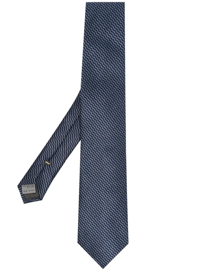 Canali Silk-jacquard Tie In Blau