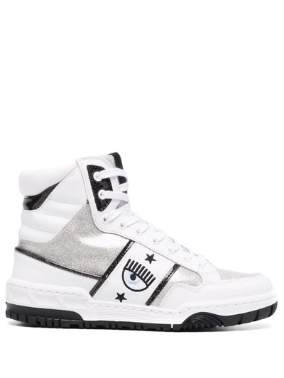 CHIARA FERRAGNI EYE-MOTIF HIGH TOP SNEAKERS