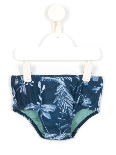 Lygia & Nanny Kids' Printed Bob Swim Trunks In Blue