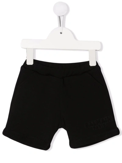Balmain Babies' Logo Detail Terry Shorts In Black