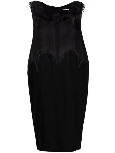 Pre-owned Saint Laurent 磨损边细节无袖连衣裙（2000年代典藏款） In Black