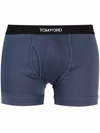 Tom Ford Mens Dark Blue Logo-embroidered Cotton-blend Jersey Boxers S