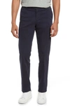Nordstrom Trim Straight Leg Stretch Flat Front Chino Trousers In Navy Blazer