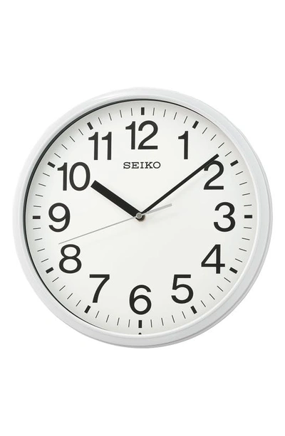 Seiko Classic White Office Clock In White And White