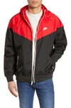 Nike Sportswear Windrunner Jacket In Black/ University Red/ Black