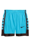 Nike Kids' Dri-fit Elite Athletic Shorts In Chlblu/brnblt
