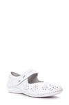 Propét June Mary Jane Flat In White Leather