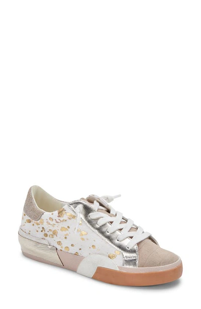 Dolce Vita Zina Sneaker In Silver/gold Metallic Calf Hair