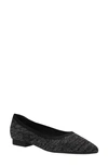 Bella Vita Mireya Knit Flat In Black Metallic Knit