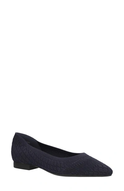 Bella Vita Mireya Knit Flat In Navy Knit