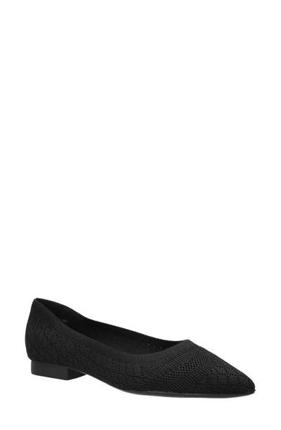 Bella Vita Mireya Womens Knit Slip On Ballet Flats In Black Knit