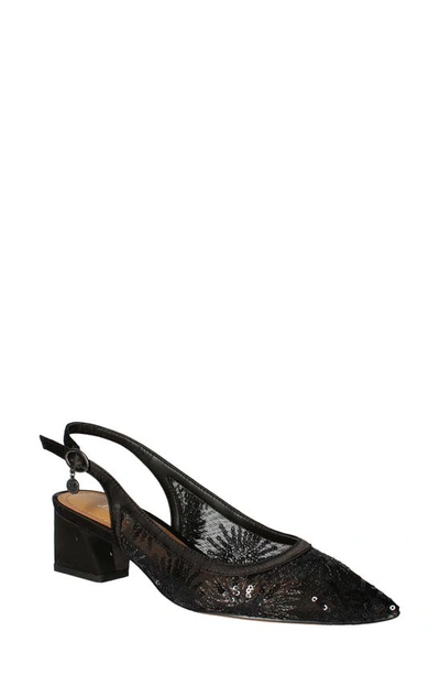 J. Reneé Juliah Slingback Pump In Black Sequin Mesh