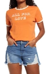 Bdg Urban Outfitters All For Love Organic Cotton Ringer Tee In Orange