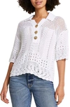 River Island Crochet Polo In White