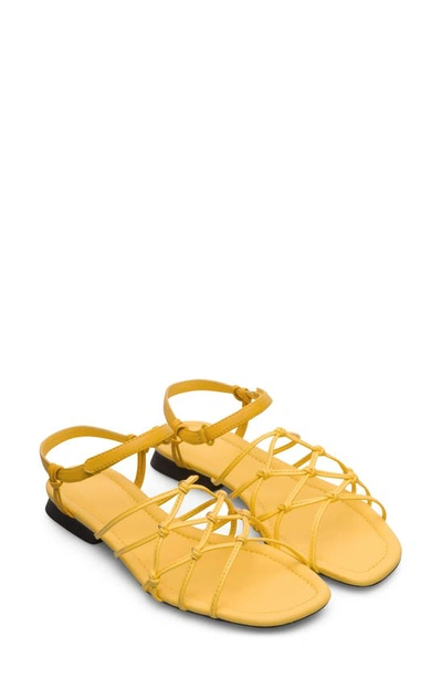 Camper Casi Myra Leather Sandals In Yellow