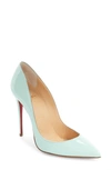 Christian Louboutin Pigalle Follies Pointed Toe Pump In Turquoise Patent