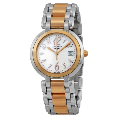Longines Prima Luna Mother Of Pearl Dial Steel And Rose Gold Ladies Watch L81125836 In Gold Tone,mother Of Pearl,pink,rose Gold Tone,silver Tone,two Tone