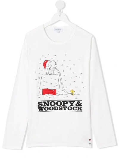 Marc Jacobs Teen X Peanuts Snoopy & Woodstock Print Top In 白色