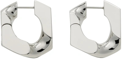 Numbering Chain Link Hoop Earrings In Silver