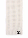 Dolce & Gabbana Chunky Knit Wool Scarf In White