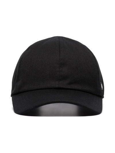 Totême Double Wool And Cashmere-blend Baseball Cap In Black