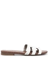 Sam Edelman Bay Leather Cutout Slide Sandals In White