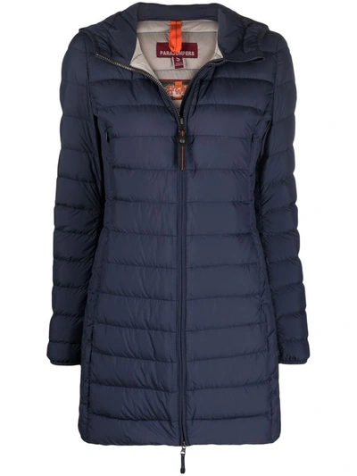 Parajumpers Irene Hooded Puffer Jacket In Blue