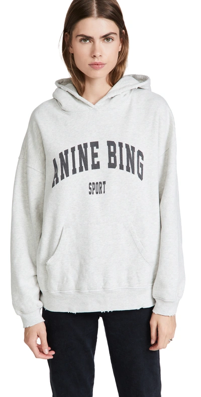 Anine Bing Harvey Logo Hoodie In Grey