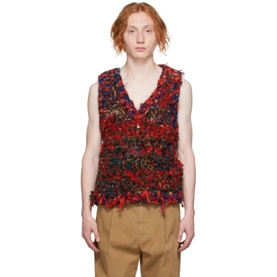 Liam Hodges Red Picnic Tartan Jumper Waistcoat
