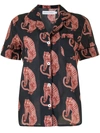 Desmond & Dempsey Tiger Print Pyjama Set In Blue