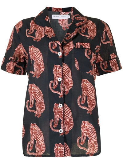 DESMOND & DEMPSEY TIGER-PRINT PYJAMA SET