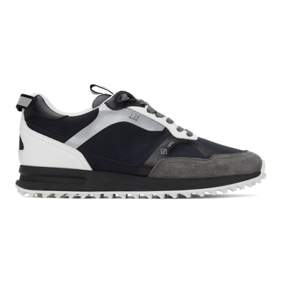 Dunhill Radial 2.0 Leather And Suede-trimmed Ripstop Sneakers In Navy